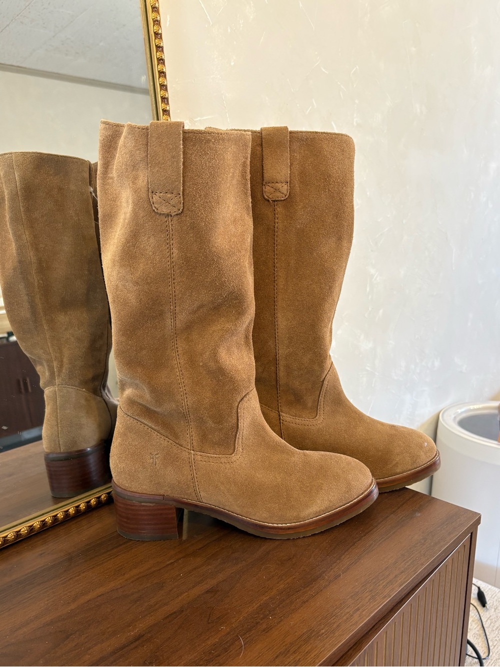 Frye Camryn Tall Pull On Suede Leather Boots